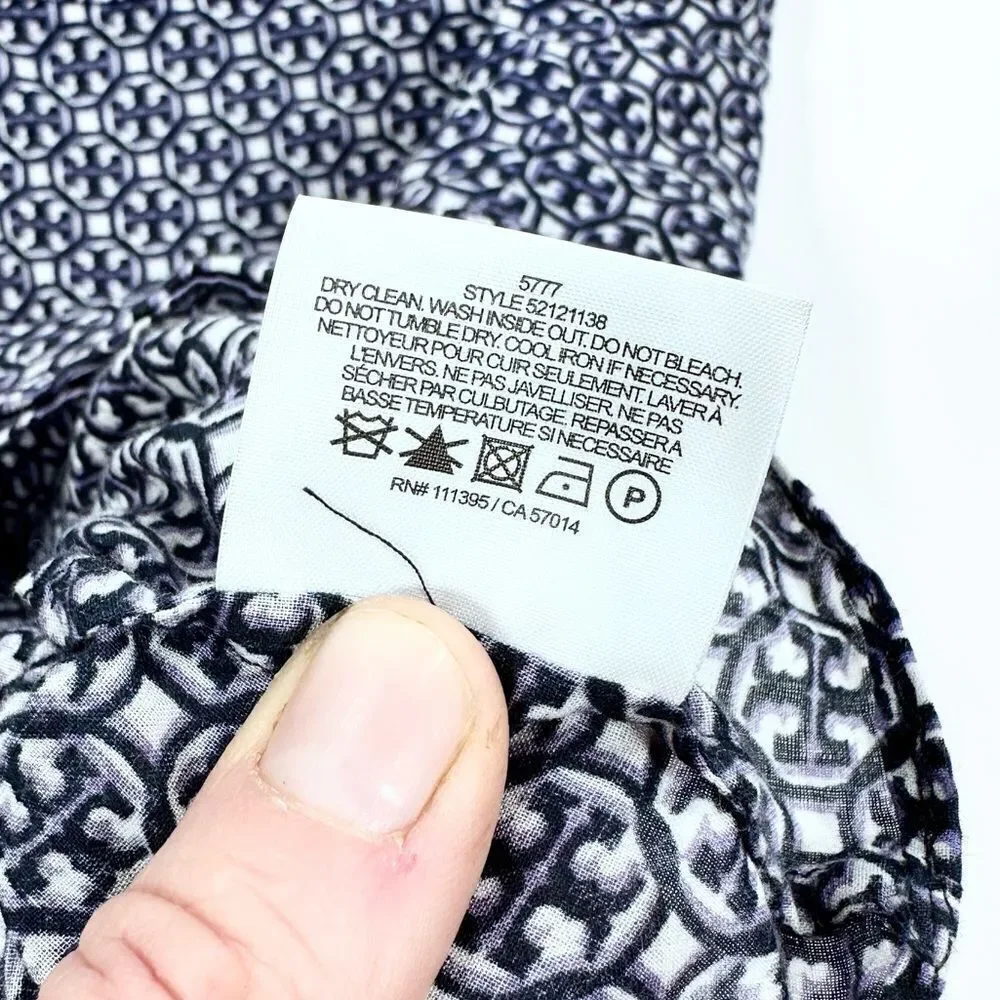 Tory Burch lightweight sheer pattern button down blouse M - Picture 10 of 13